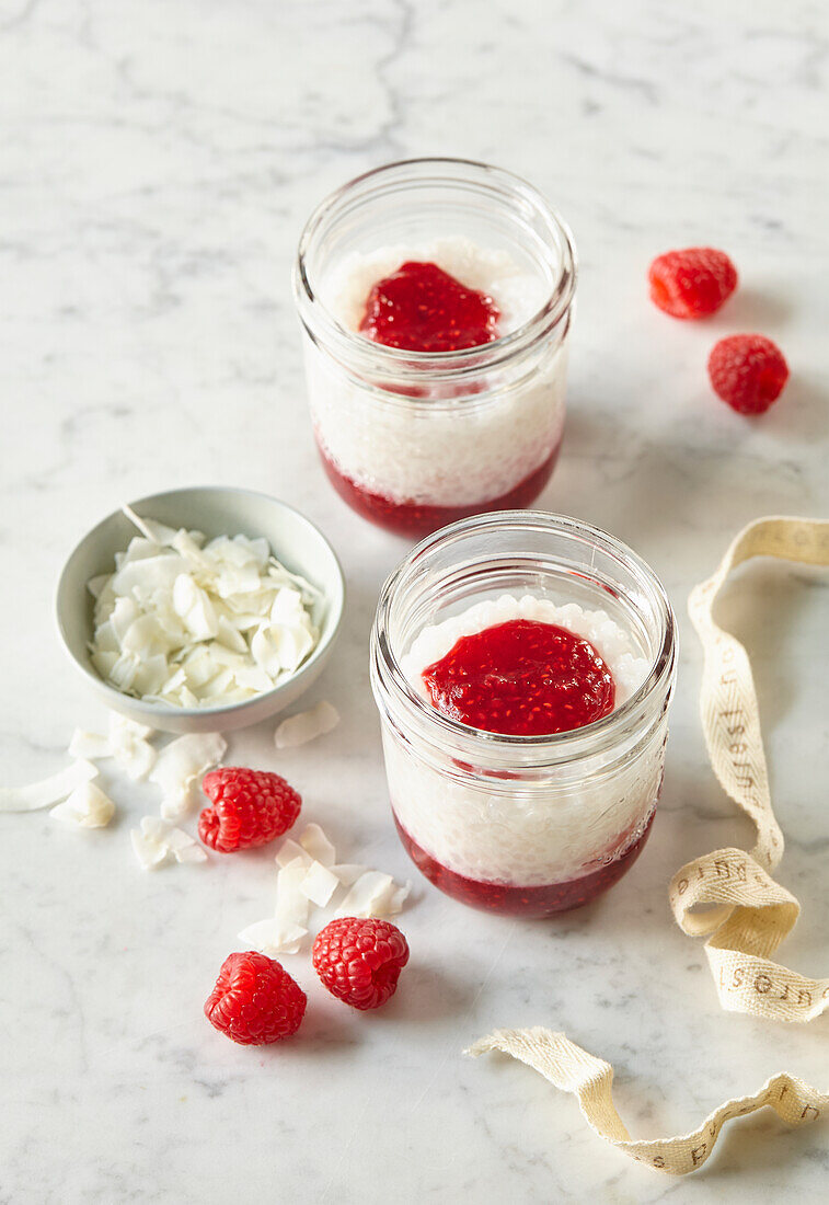 Himbeer-Tapioka-Porridge