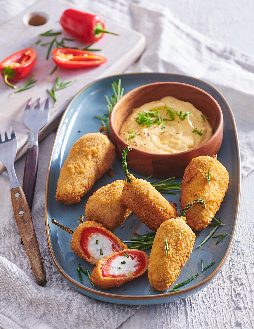 Jalapeño Poppers mit Dip