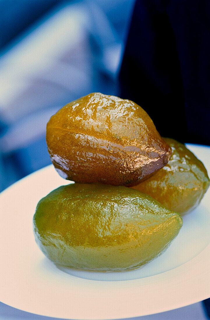 Candied Corsican citrons on a plate