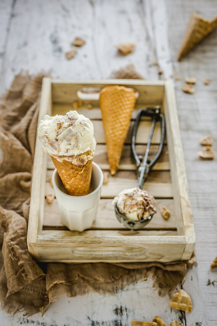 Vanilla-chocolate ice cream