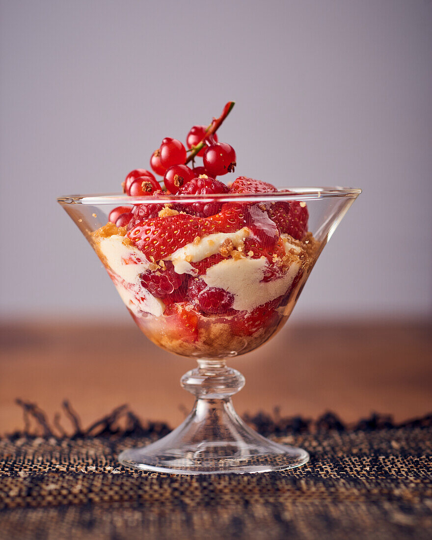 Trifle with red berries