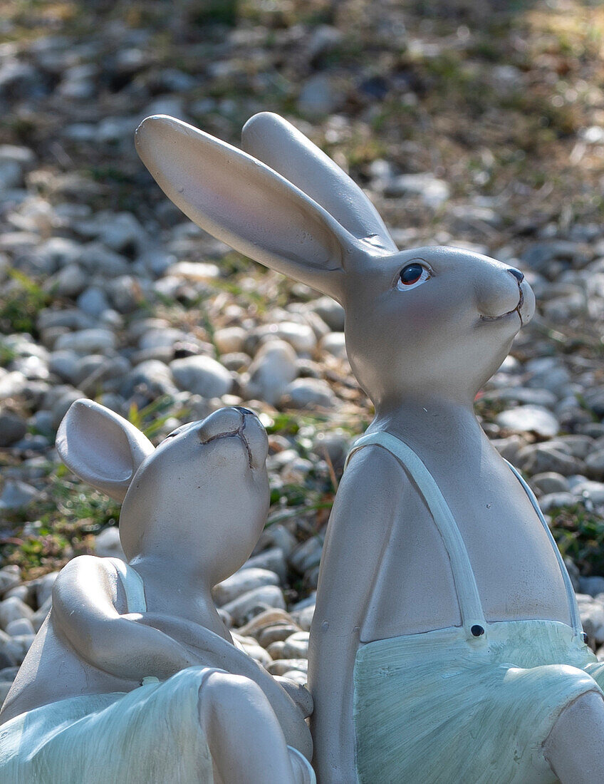 Easter bunnies, outdoor figures