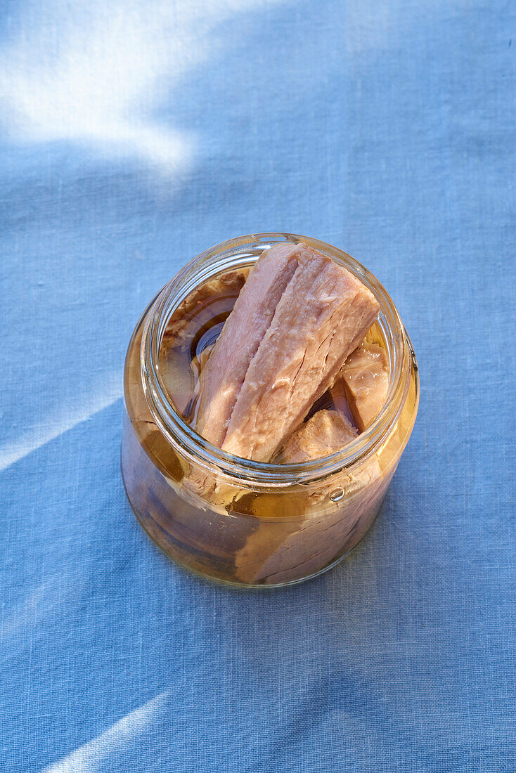 Pickled tuna in a jar