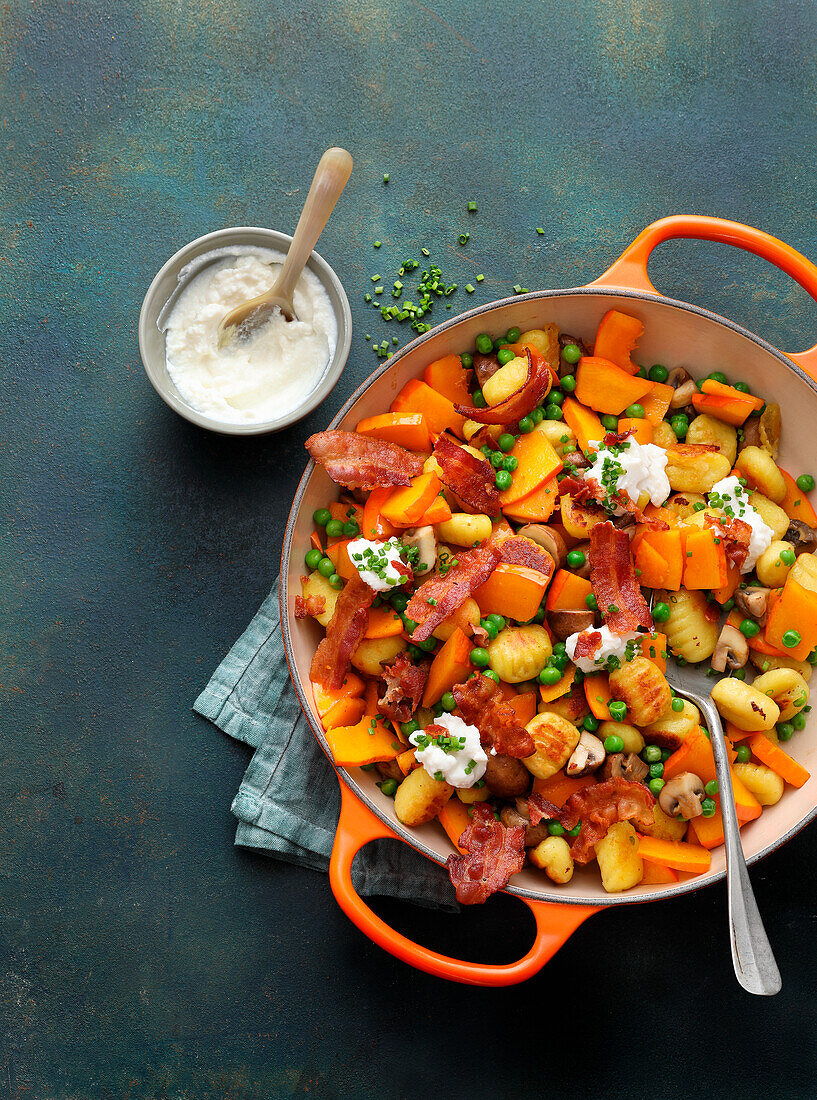 Gnocchi pumpkin pot with bacon