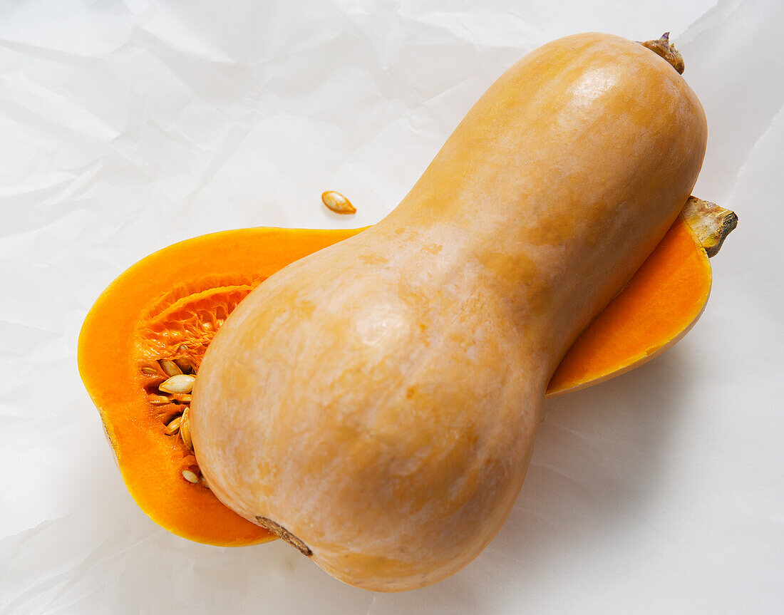 Fresh butternut squash, halved