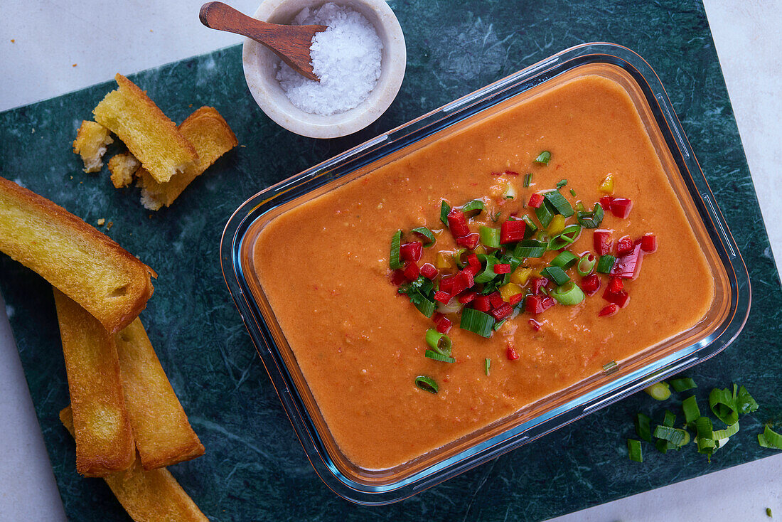 Gazpacho and toasted bread