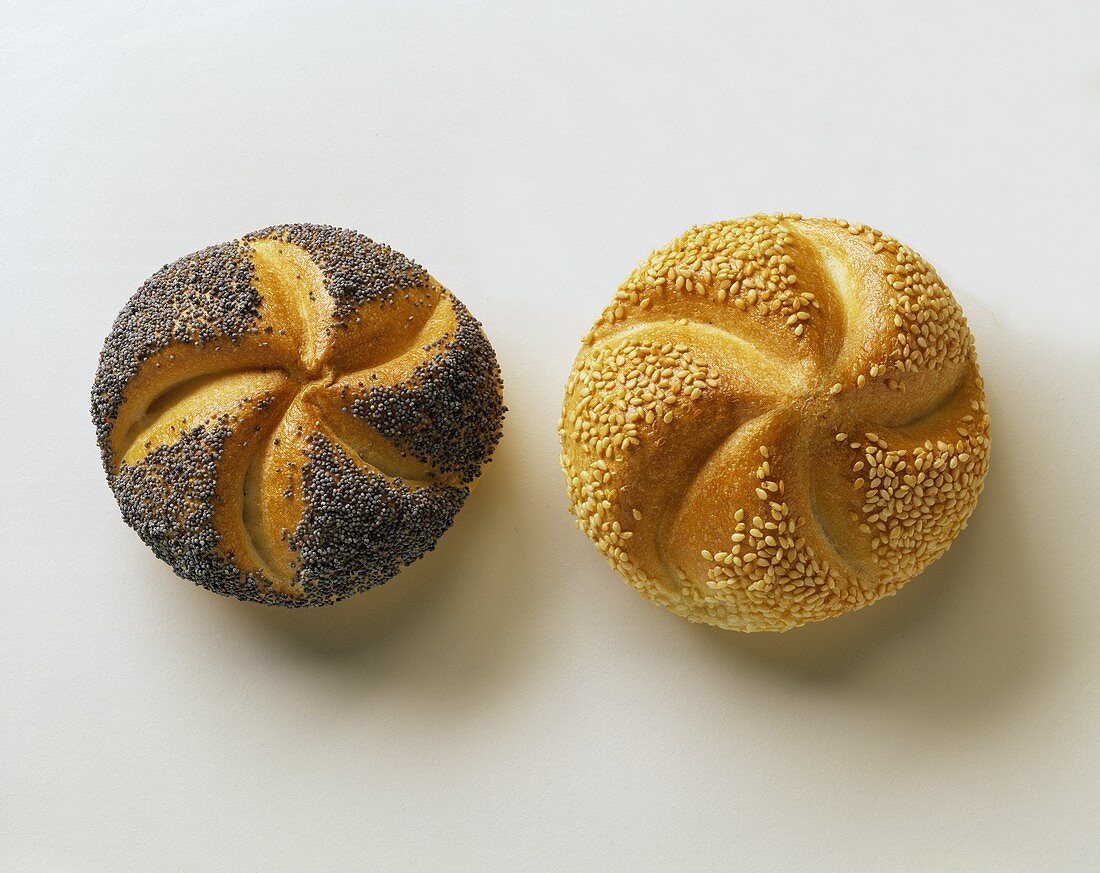Poppy seed and sesame rolls