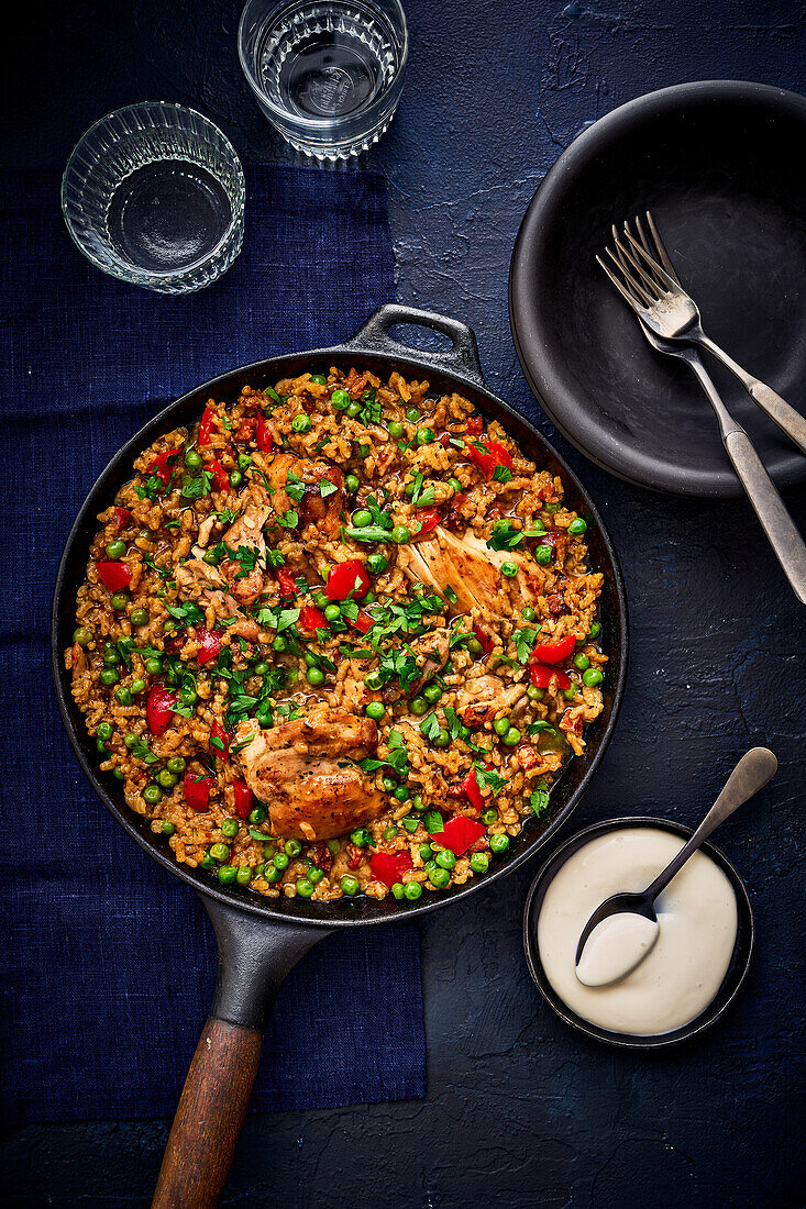 One Pan Rice with Chicken and Chorizo