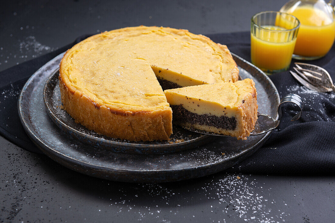 Veganer Mohn-Quarkkuchen