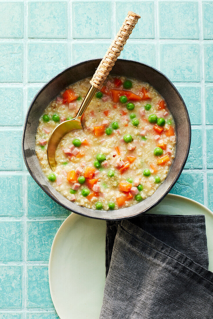 Oat soup with vegetables