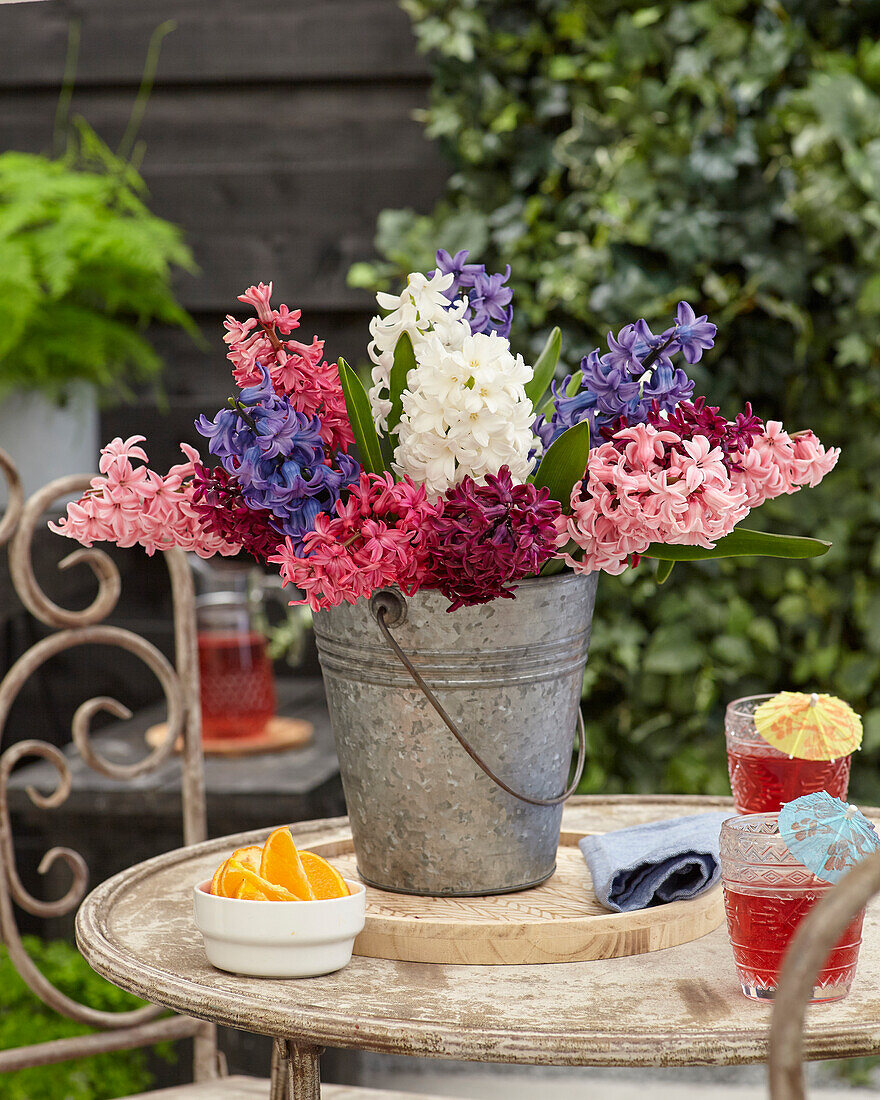 Mixed hyacinth bouquet