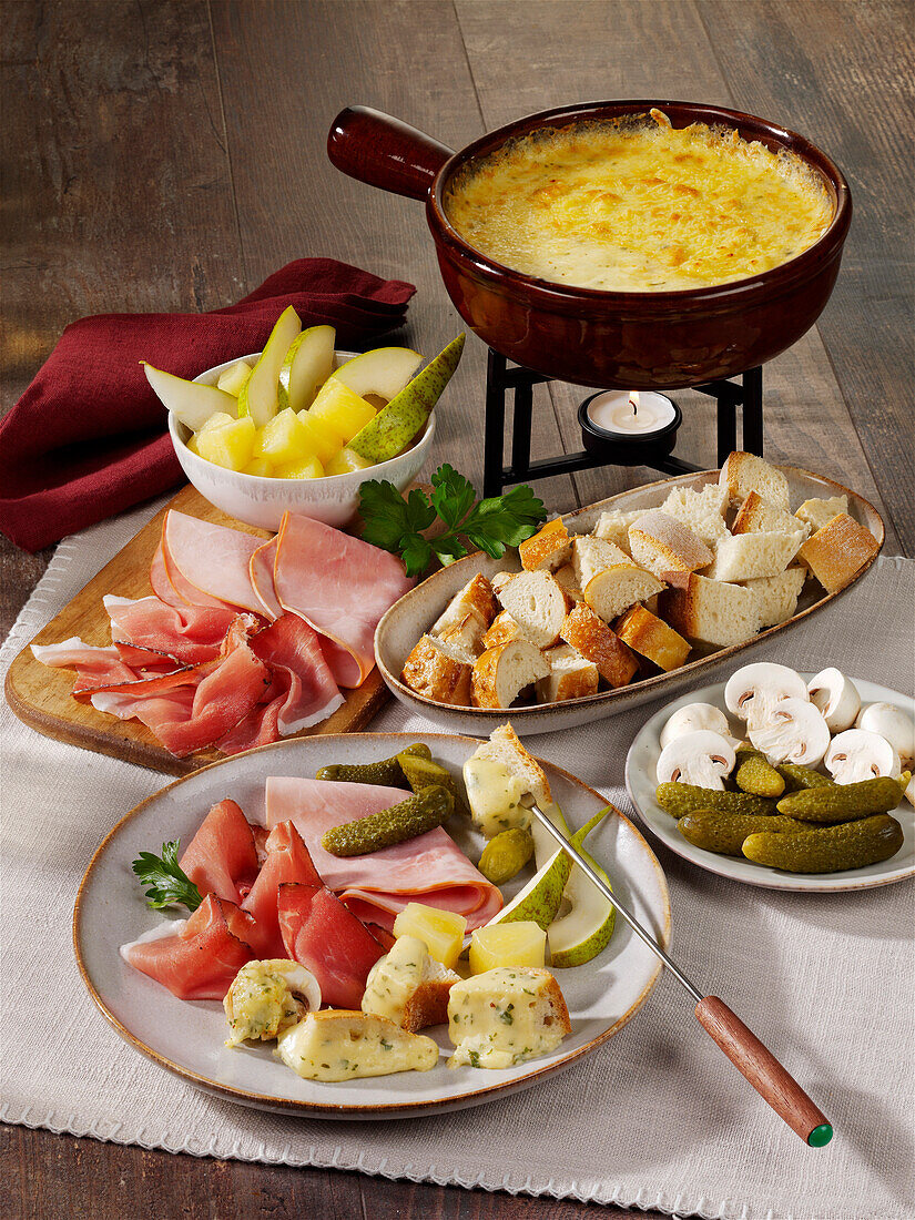Oven melted cheese fondue