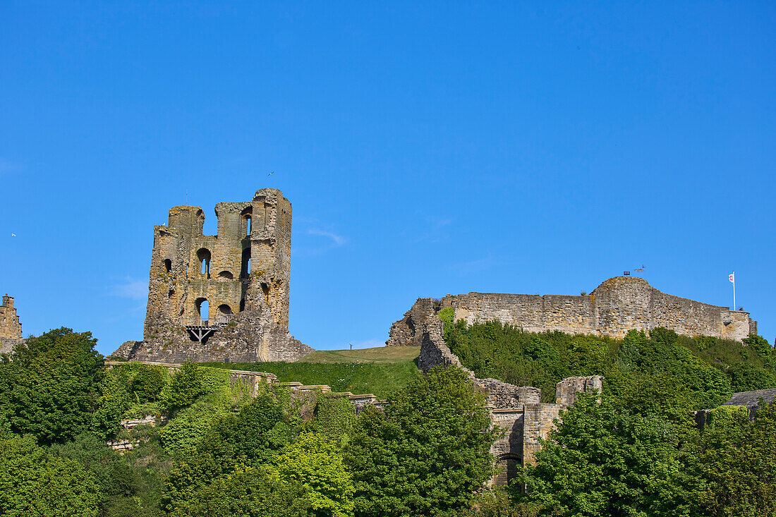 Blick auf Scarborough Castle, Scarborough, Yorkshire, England, Vereinigtes Königreich, Europa