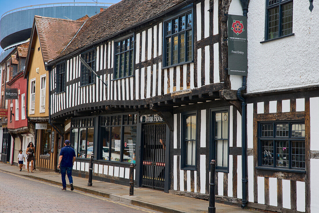 Fachwerkhäuser in der Friar Street, Worcester, Worcestershire, England, Vereinigtes Königreich, Europa