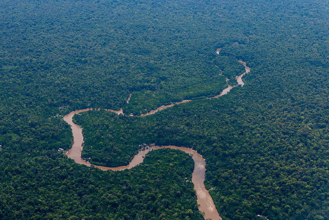 Aerial of the Amazon River, Macapa, Brazil, South America
