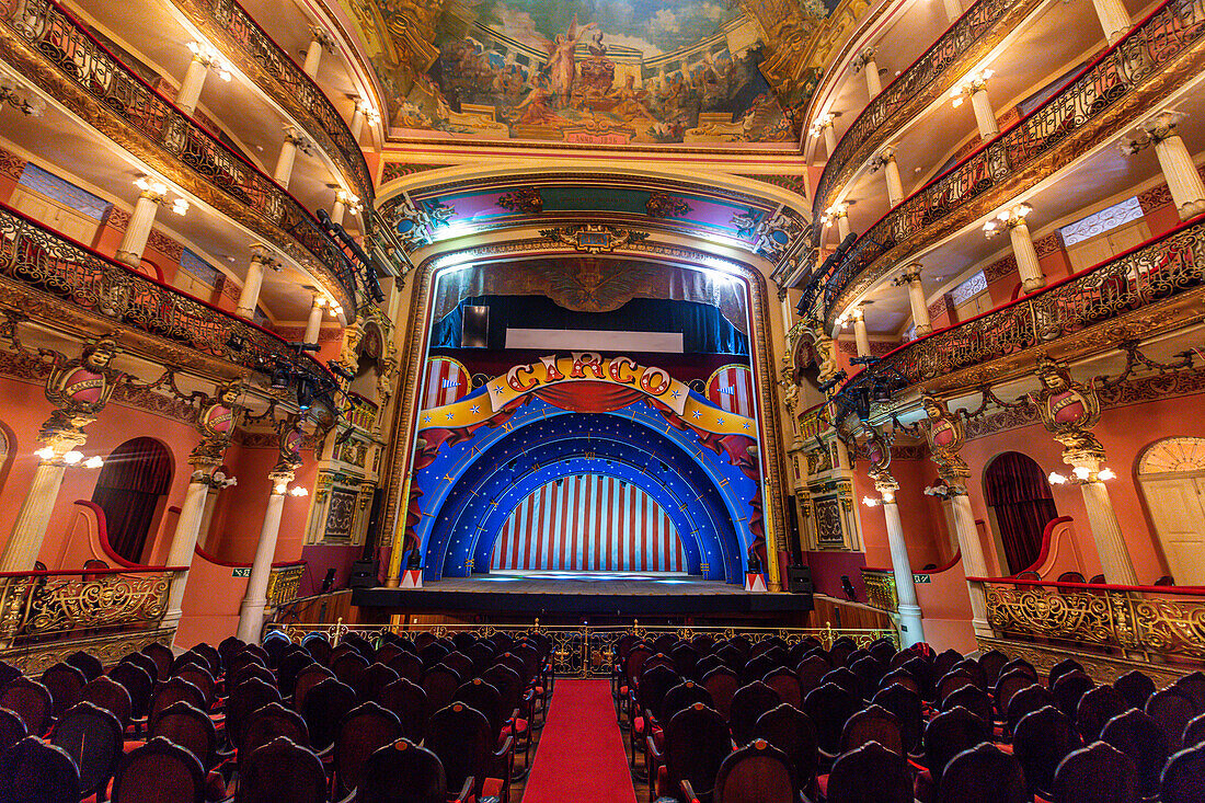 Beautiful interior of the Amazon Theatre, Manaus, Amazonas state, Brazil, South America