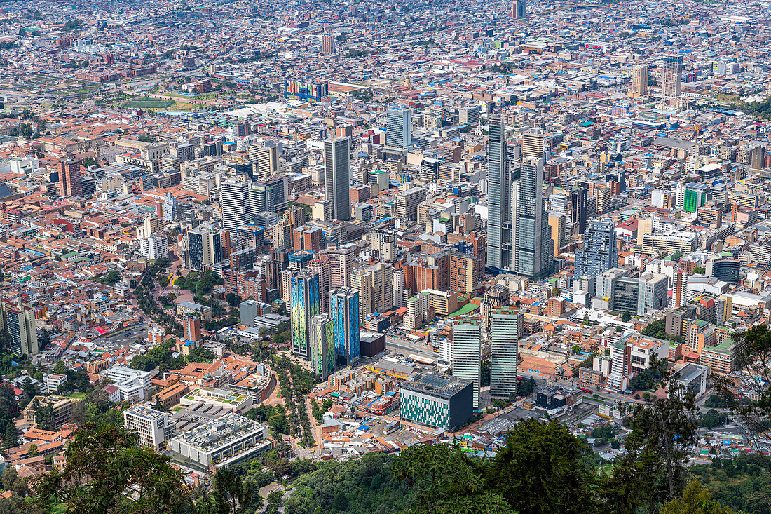 Blick über Bogota von Monserrate aus, Kolumbien, Südamerika