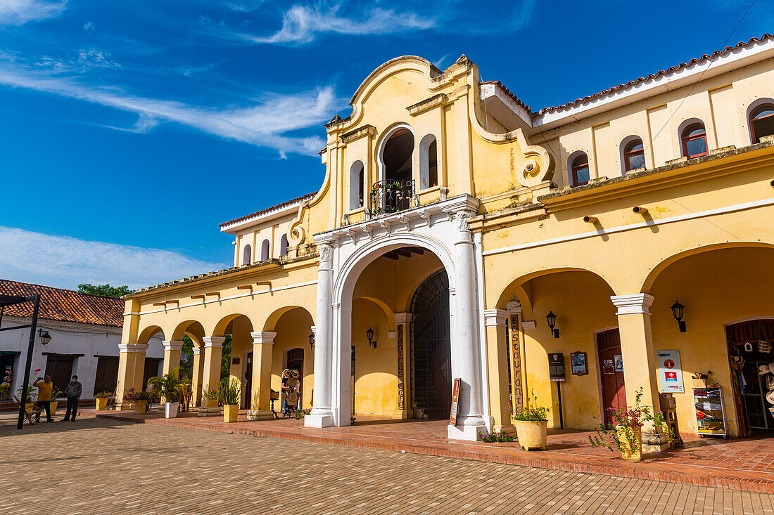 Colonial house on the Real de la Concepcion square, Mompox, UNESCO World Heritage Site, Colombia, South America