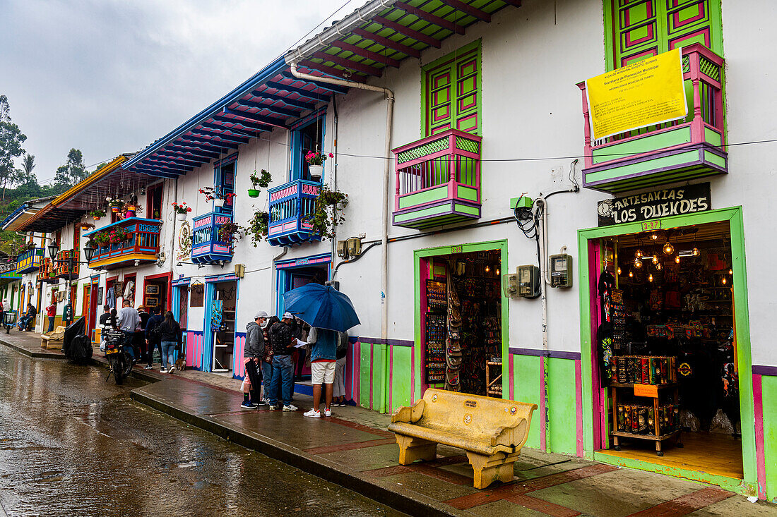 Colourful houses, Salento, UNESCO World Heritage Site, Coffee Cultural Landscape, Colombia, South America