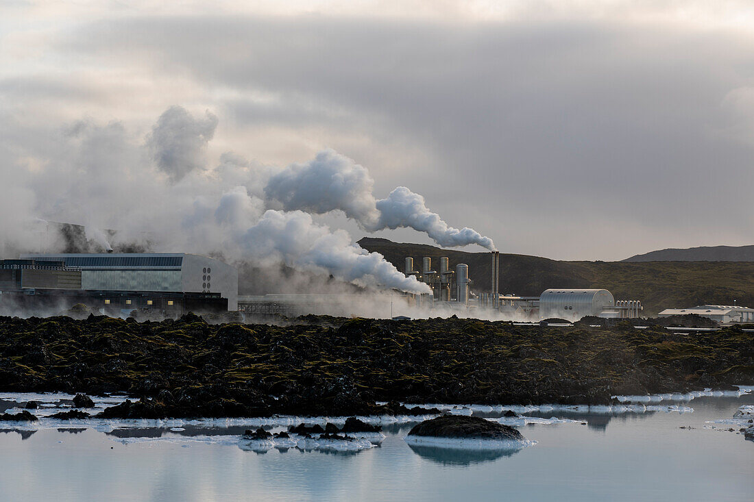 Geothermisches Kraftwerk, Blaue Lagune, Grindavik, Island, Polarregionen