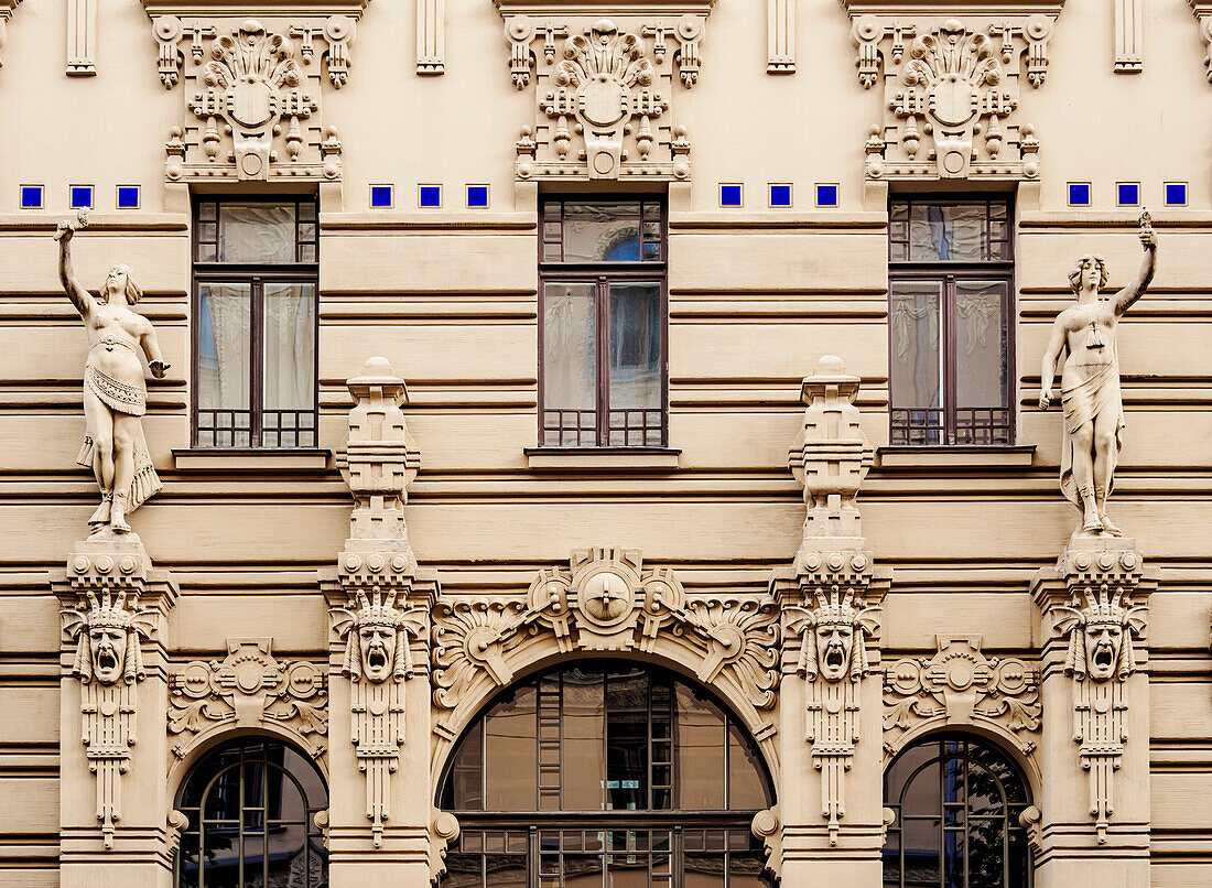 Jugendstil-Architektur, Albertstraße 2, Riga, Lettland, Europa