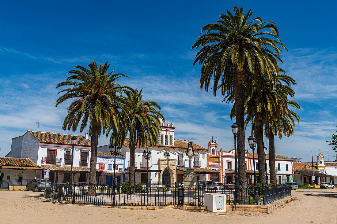 Village of El Rocio, Donana National Park, UNESCO World Heritage Site, Andalucia, Spain, Europe