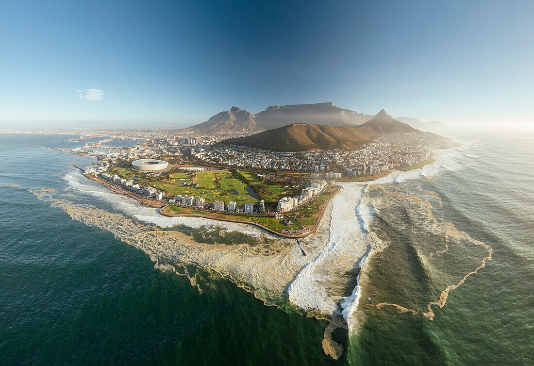 Luftaufnahme vom Green Point über Kapstadt, Westkap, Südafrika, Afrika
