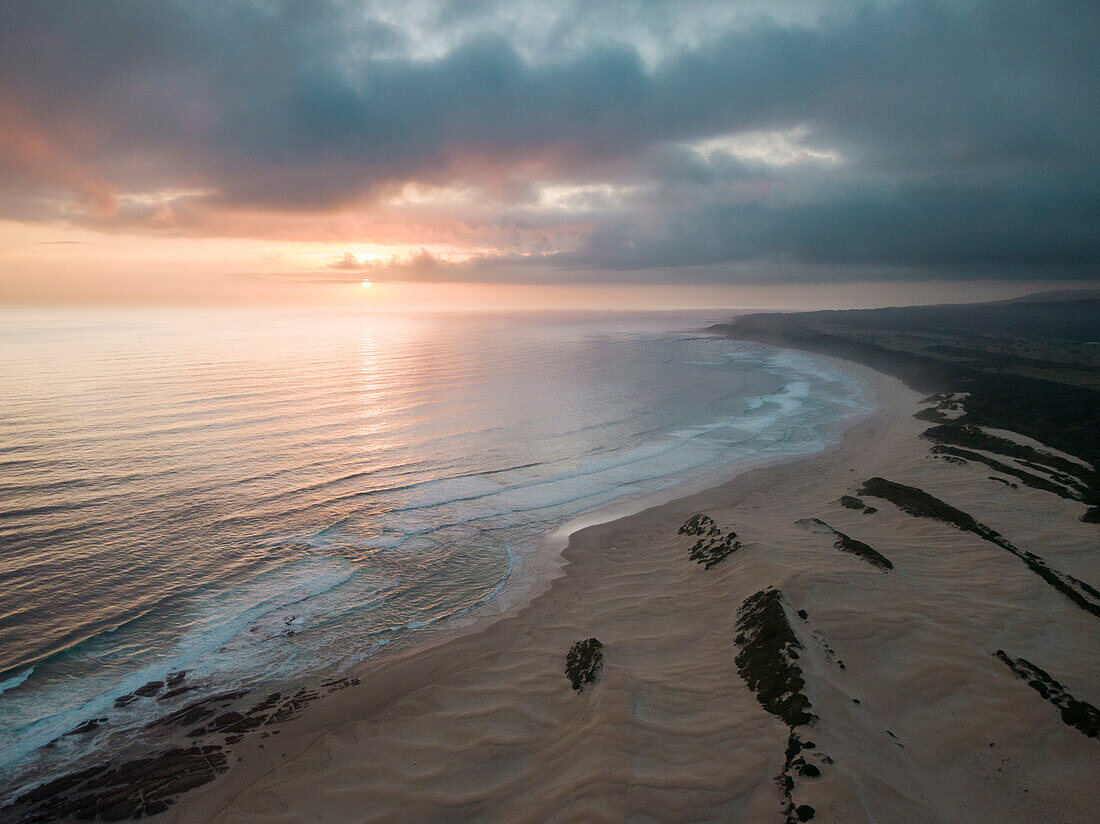 Aerial view of Sardinia Bay Beach, Eastern Cape, South Africa, Africa