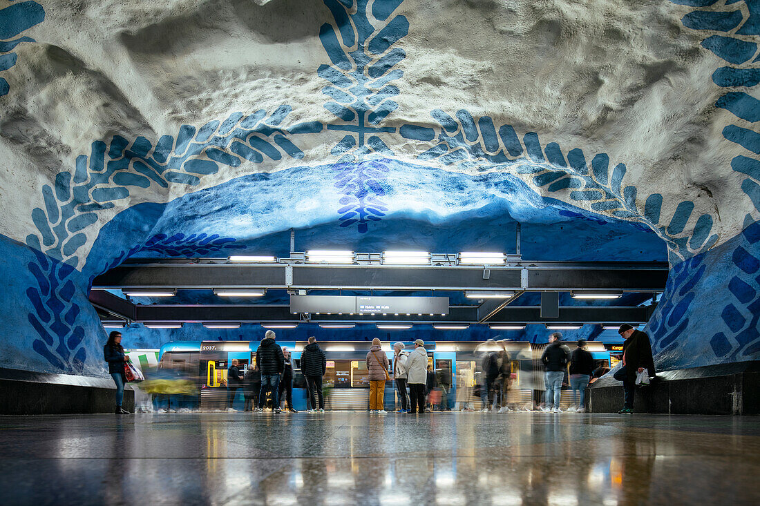 Interior of T-Centralen Metro Station, Stockholm, Sodermanland and Uppland, Sweden, Scandinavia, Europe