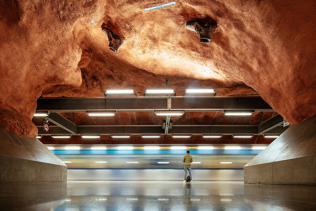 Interior of Radhuset Metro Station, Stockholm, Sodermanland and Uppland, Sweden, Scandinavia, Europe
