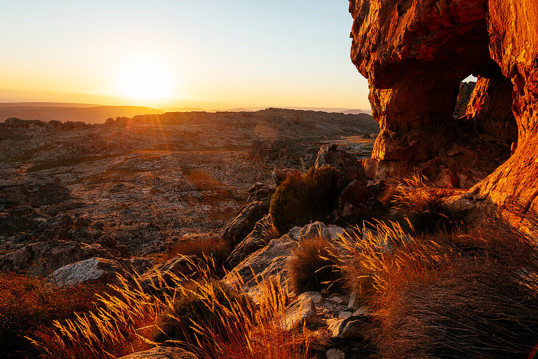 Sunrise at Wolfberg Arch, Cederberg Mountains, Western Cape, South Africa, Africa