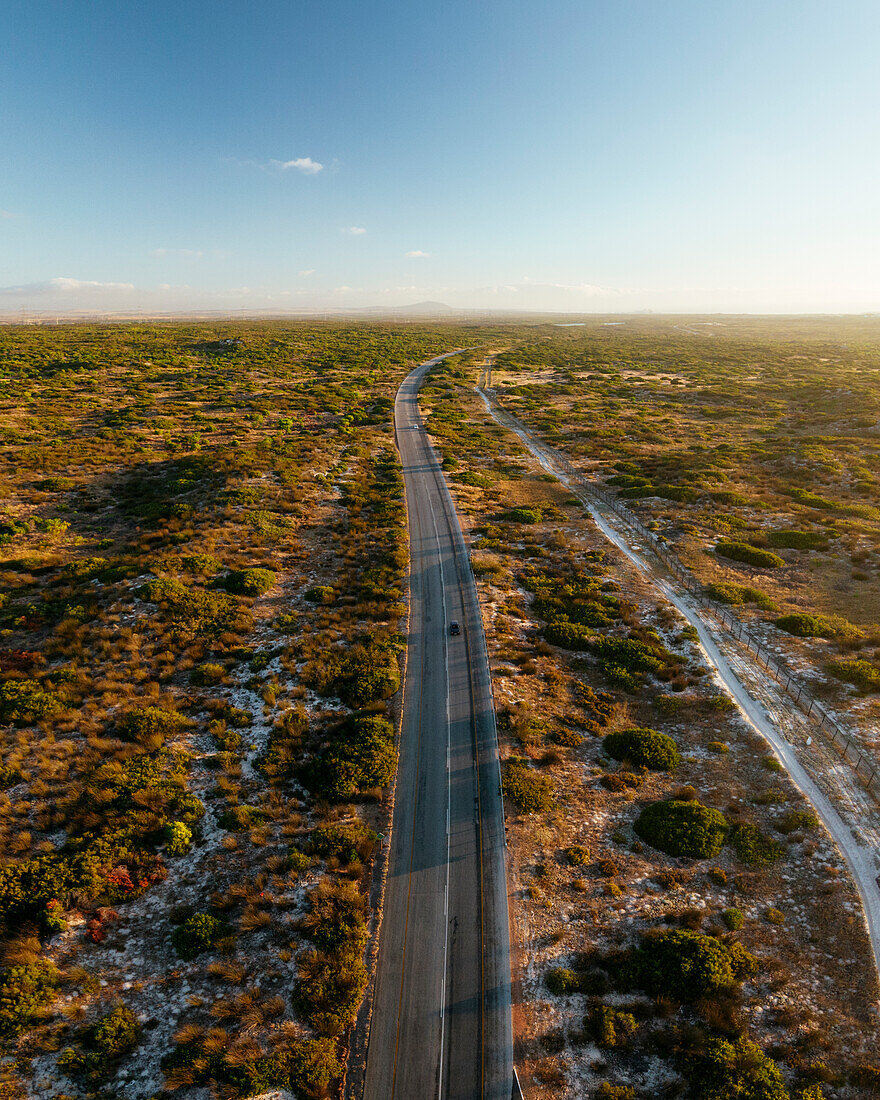 Aerial view of road, Western Cape, South Africa, Africa