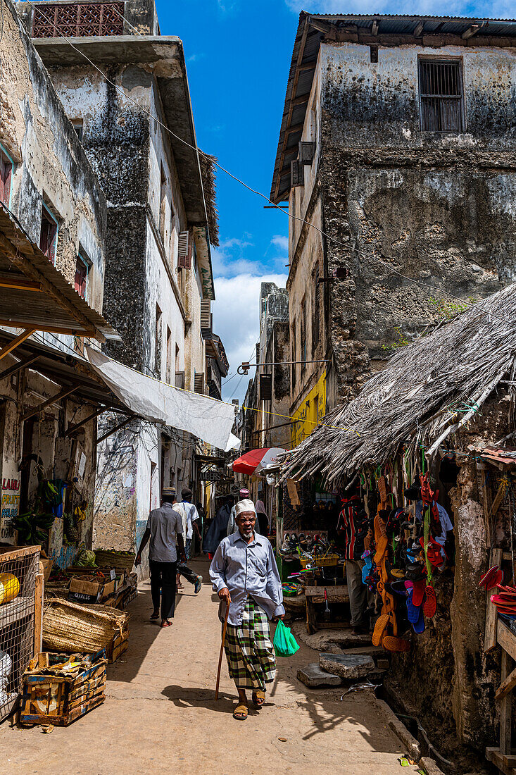Small alleys, Lamu Town, UNESCO World Heritage Site, island of Lamu, Kenya, East Africa, Africa