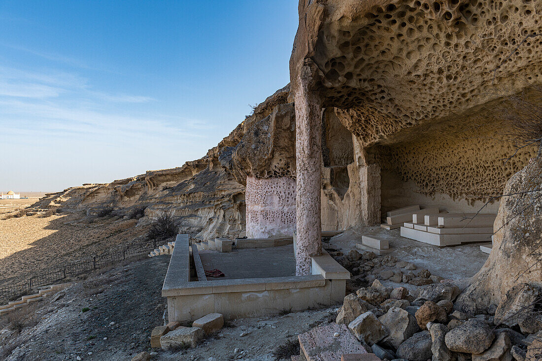 Cave Mosque Shakpak Ata, Mangystau, Kazakhstan, Central Asia, Asia