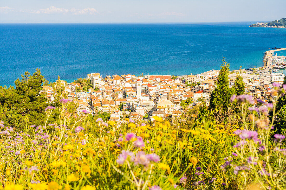 Blick von oben auf Zante Stadt, Zakynthos Insel, Griechische Inseln, Griechenland, Europa