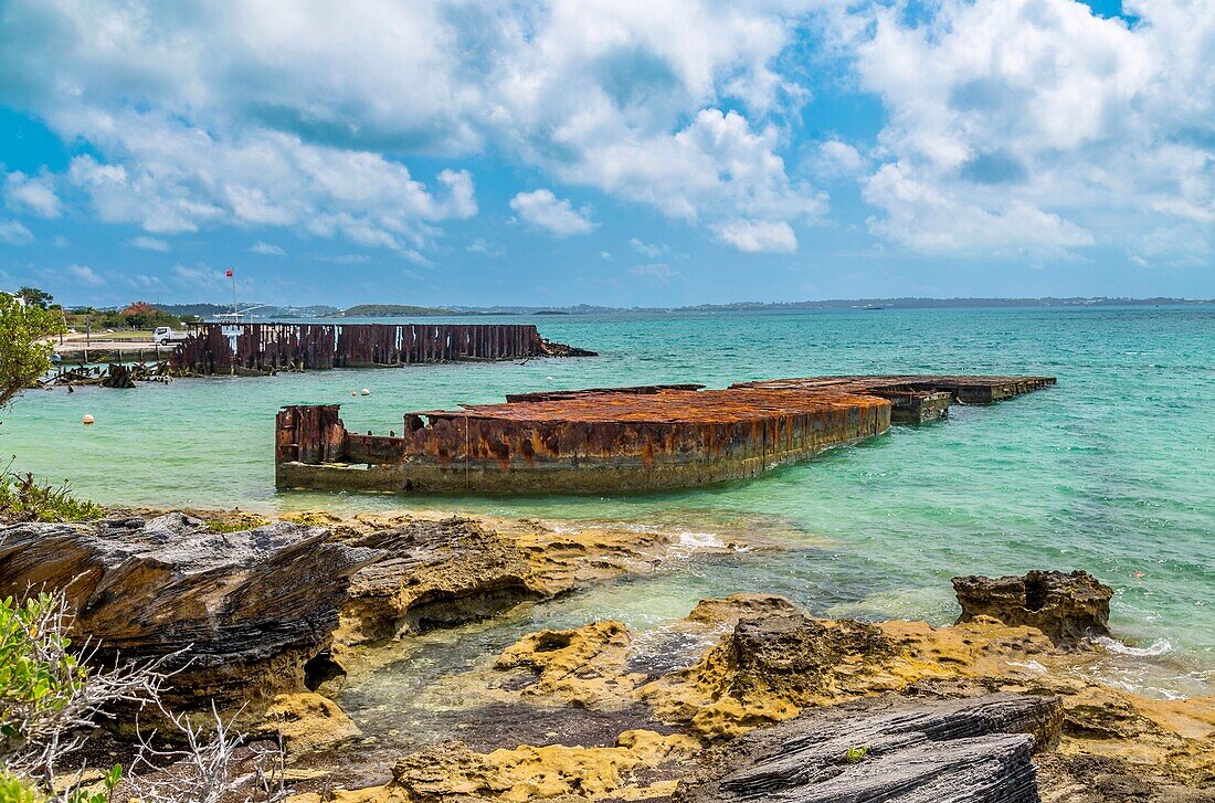 HM Floating Dockyard, built on the Thames and towed to Bermuda in 1869, Bermuda, Atlantic, Central America