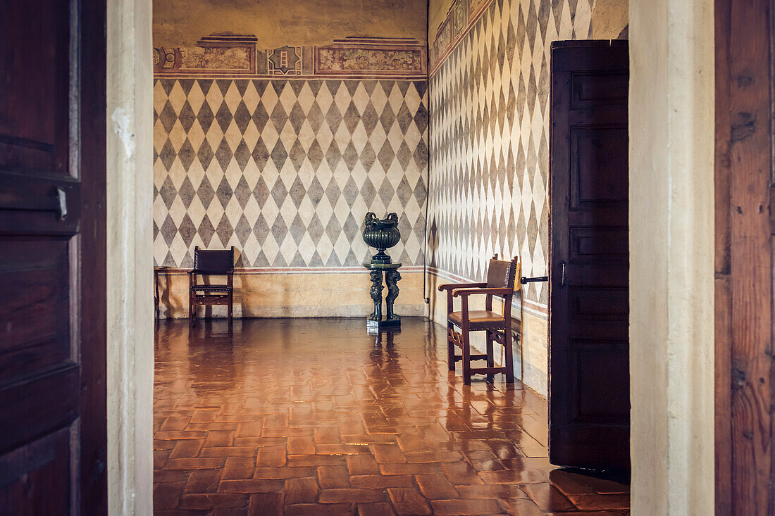 Hall of Fasti, Rocca di Angera, Angera, Lake Maggiore, Varese province, Lombardy, Italy, Europe