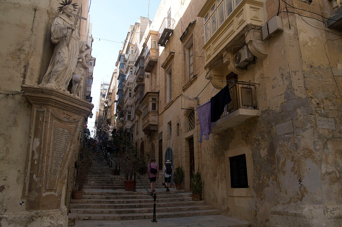 In den Straßen von Valletta, Malta, Mittelmeer, Europa