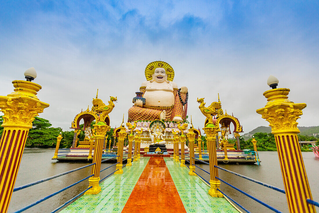 Happy Buddha at Wat Plai Laem, Koh Samui, Thailand, Southeast Asia, Asia