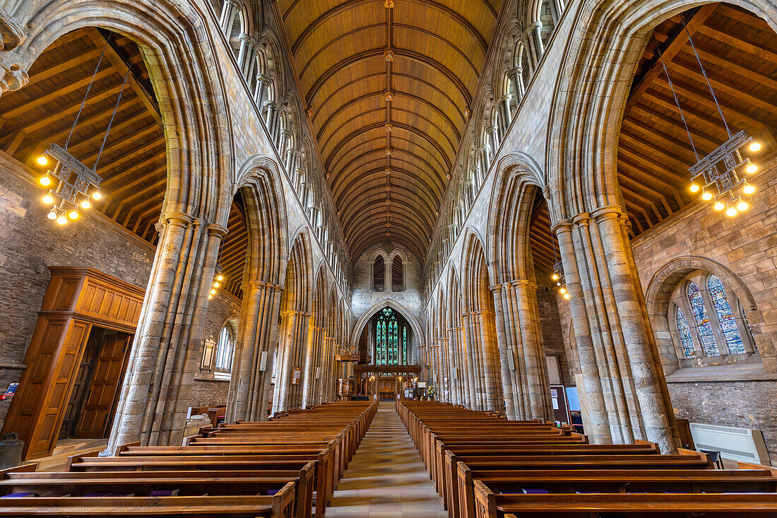 View of the nave, Dunblane Cathedral, Stirling, Scotland, United Kingdom, Europe