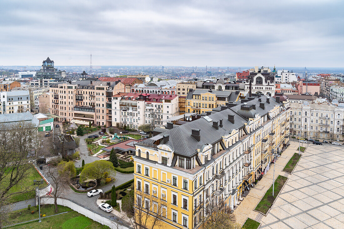 The view from the St. Sophia Cathedral complex, Kyiv (Kiev), Ukraine, Europe