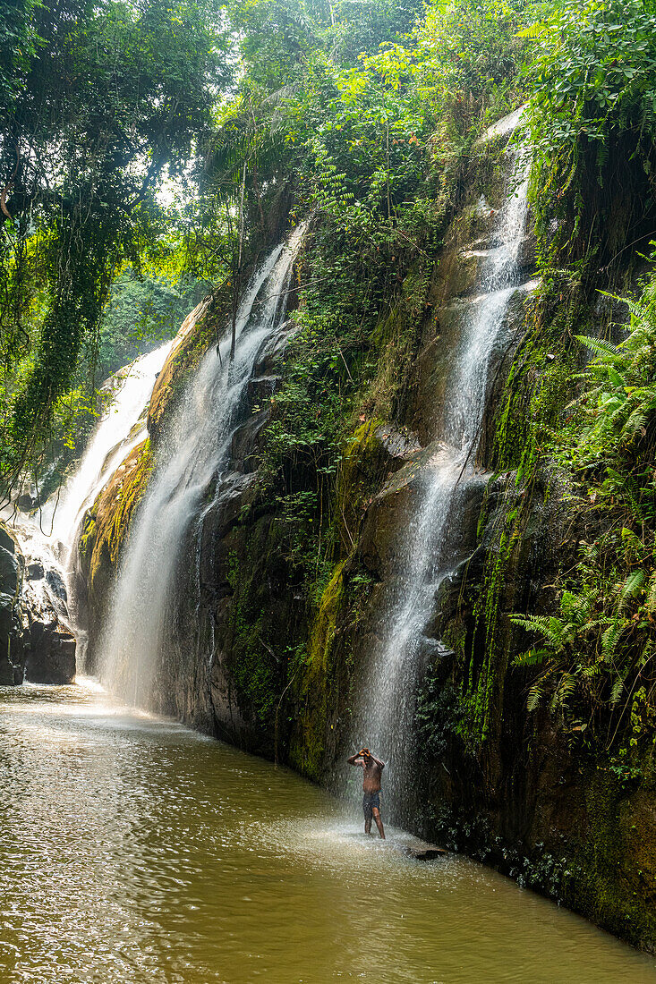 Small waterfalls near the Zongo waterfall, Democratic Republic of the Congo, Africa