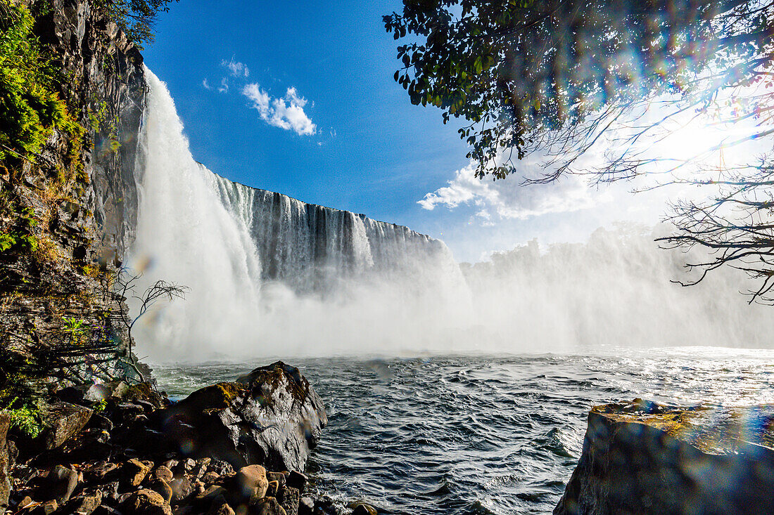 Lumangwe-Wasserfälle am Kalungwishi-Fluss, nördliches Sambia, Afrika