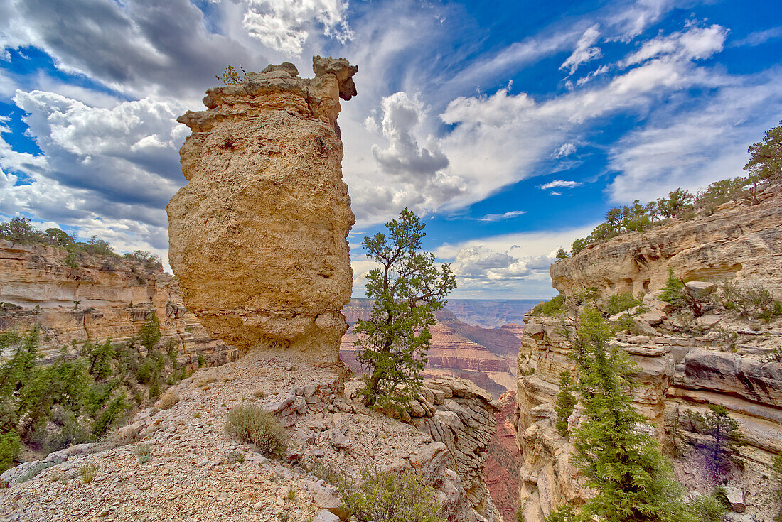 Loki's Rock at Grand Canyon east of Thor's Hammer Overlook, Grand Canyon National Park, UNESCO World Heritage Site, Arizona, United States of America, North America