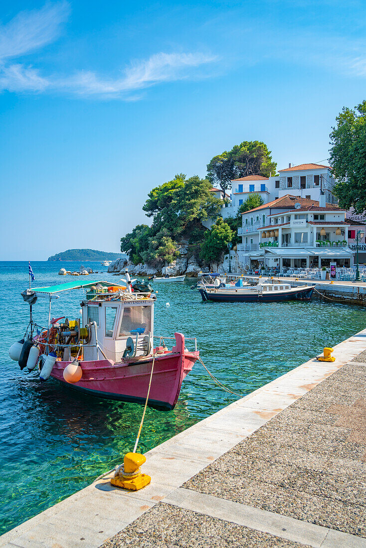 View of Old Port in Skiathos Town, Skiathos Island, Sporades Islands, Greek Islands, Greece, Europe