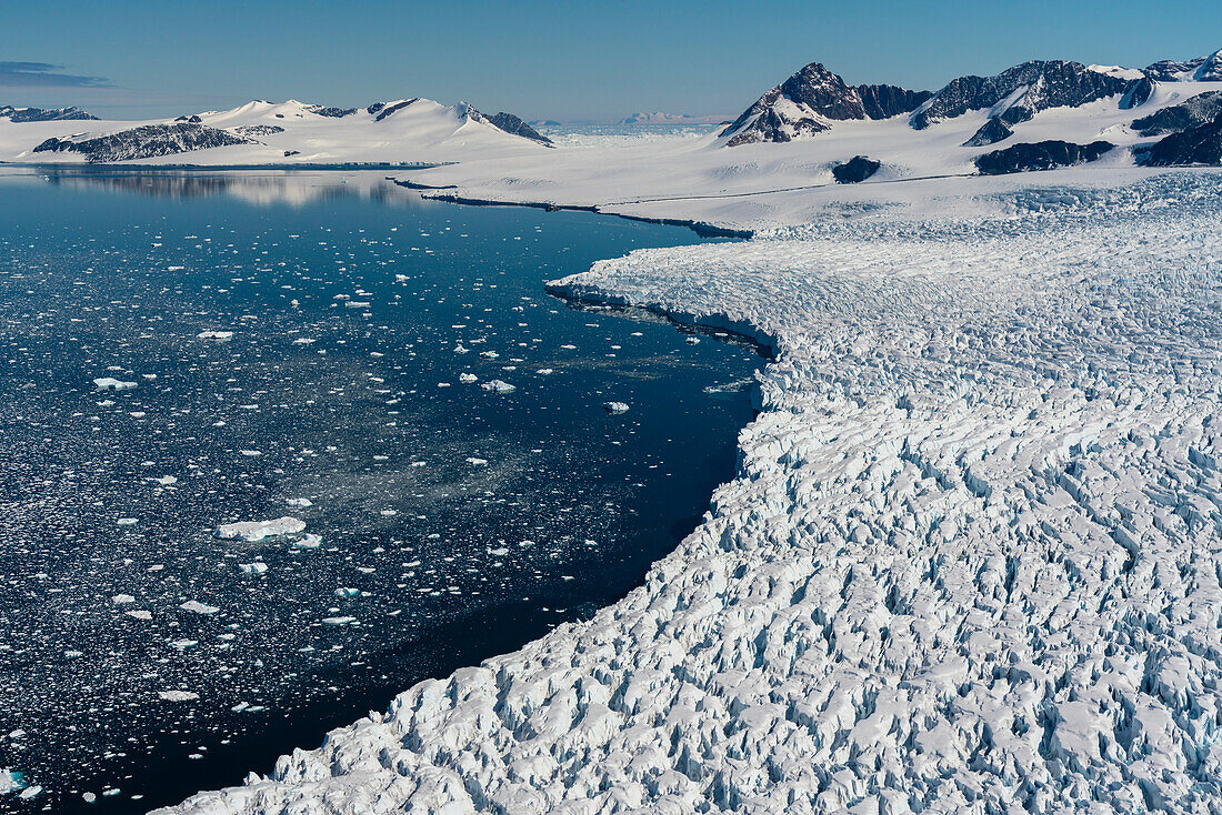 Aerial view of Larsen Inlet glacier, Weddell Sea, Antarctica, Polar Regions