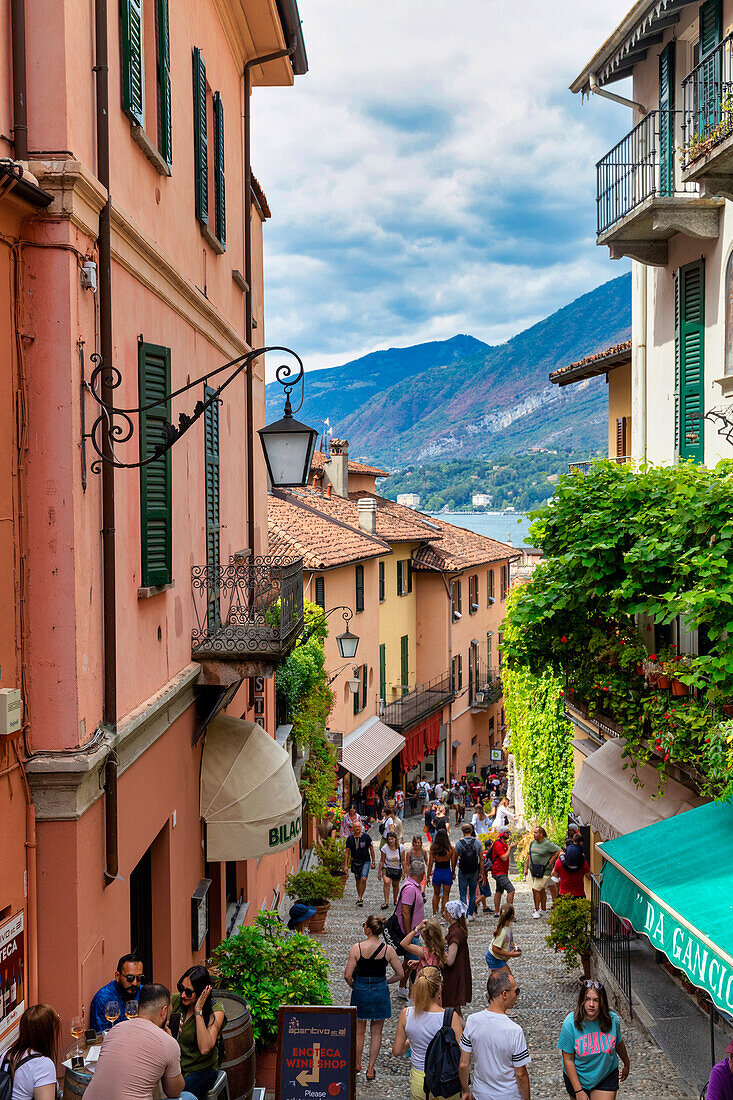 Straßenansicht, Bellagio, Comer See, Comer Bezirk, Lombardei, Italienische Seen, Italien, Europa