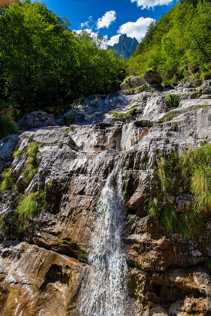 Cadini del Brenton Wasserfälle, Lago del Mis, Belluno, Venetien, Italien, Europa