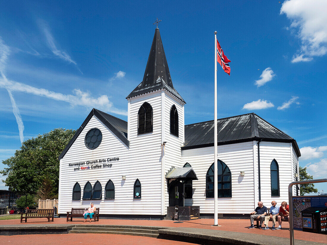 Norwegische Kirche, Cardiff Bay, Cardiff, Wales, Vereinigtes Königreich, Europa