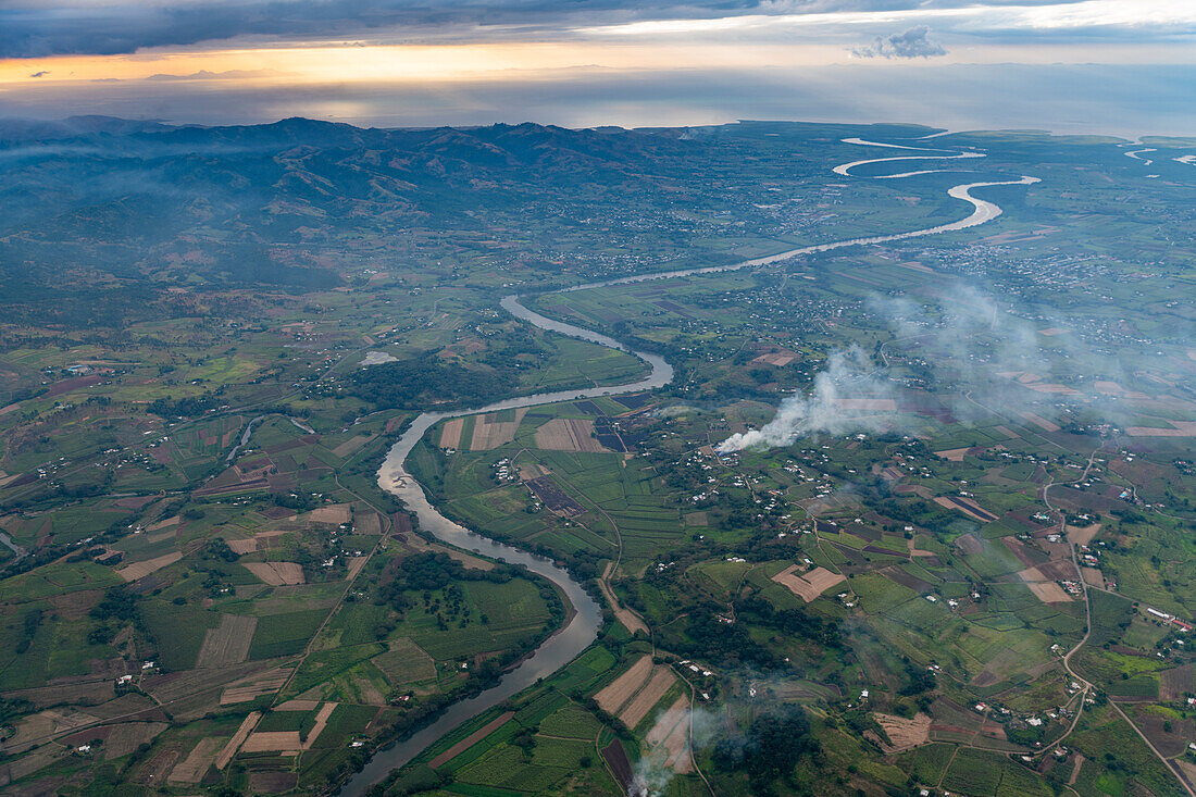 Luftaufnahme von Viti Levu, Fidschi, Südpazifik, Pazifik